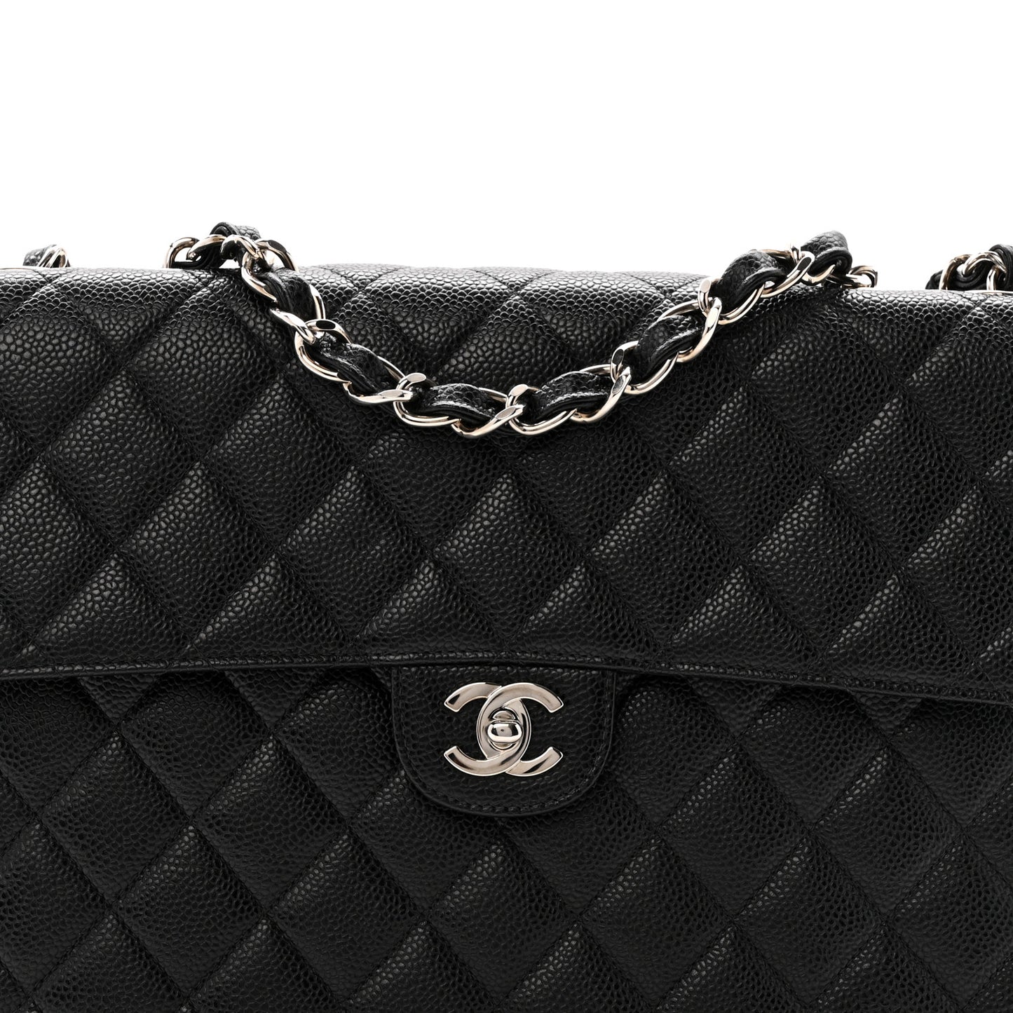 Caviar Jumbo Single Flap Black