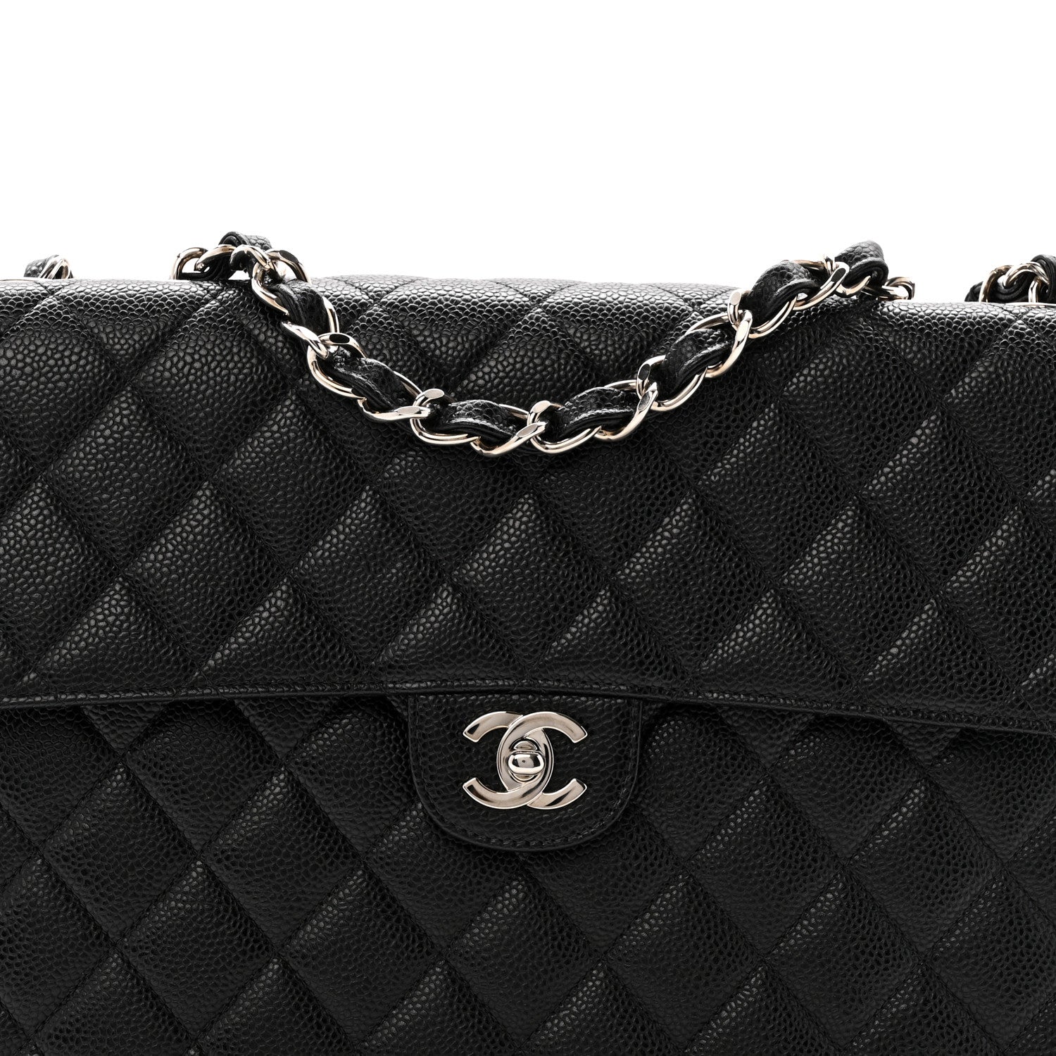 Chanel Caviar Jumbo Single Flap Black 8 of 13