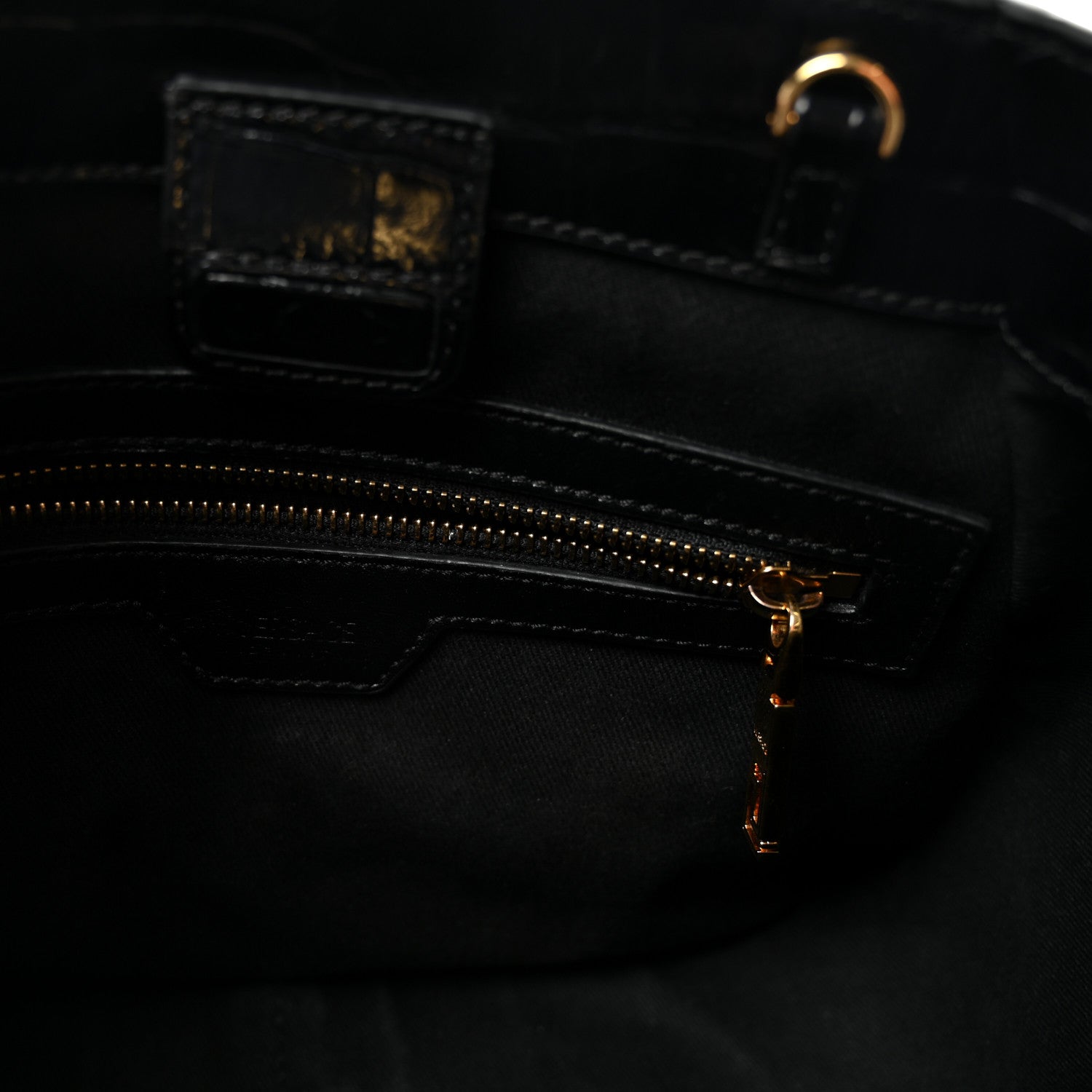 Versace Calfskin Crocodile Embossed Small Greca Goddess Shoulder Bag 6 of 9