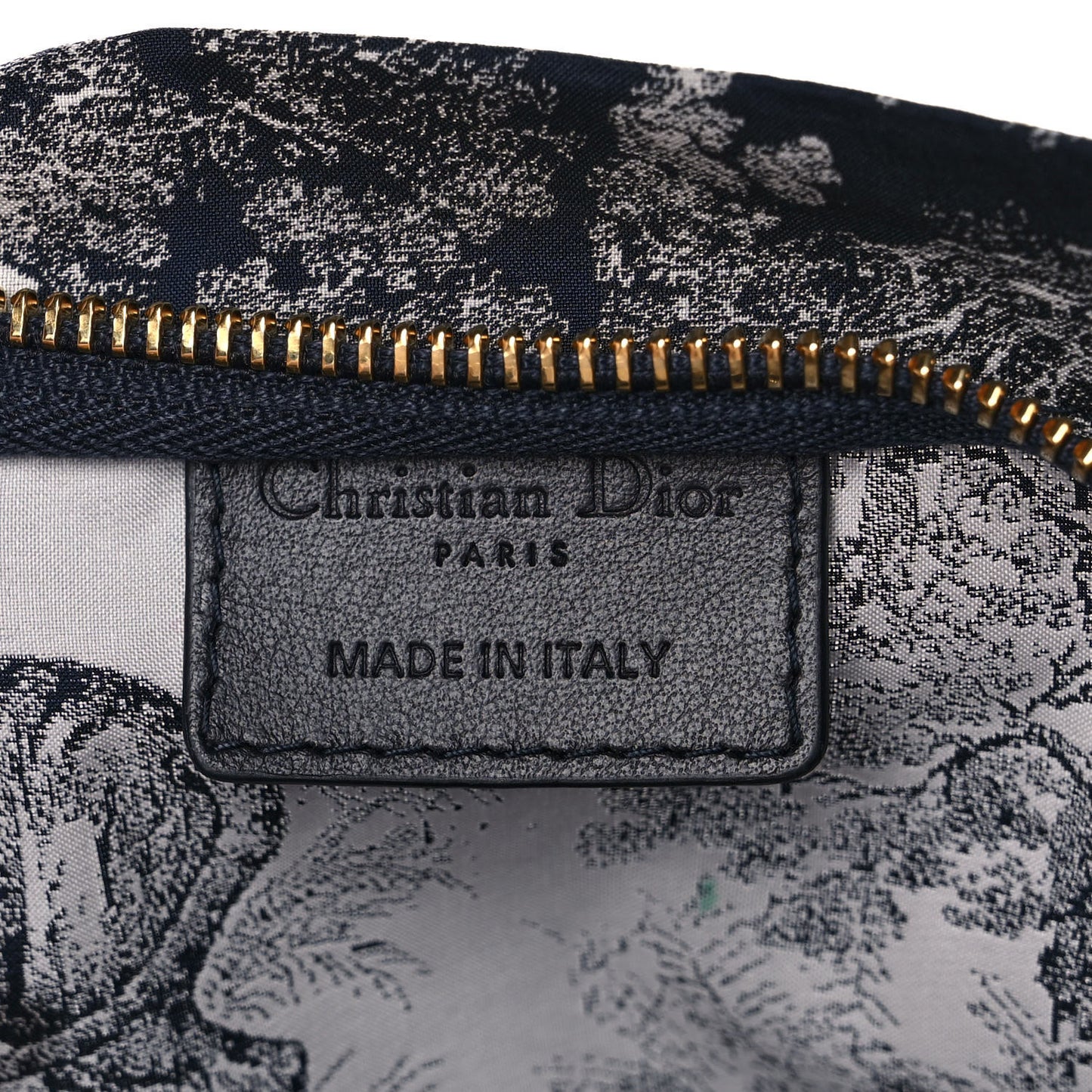 Embroidered Toile De Jouy Diortravel Zipped Pouch Blue