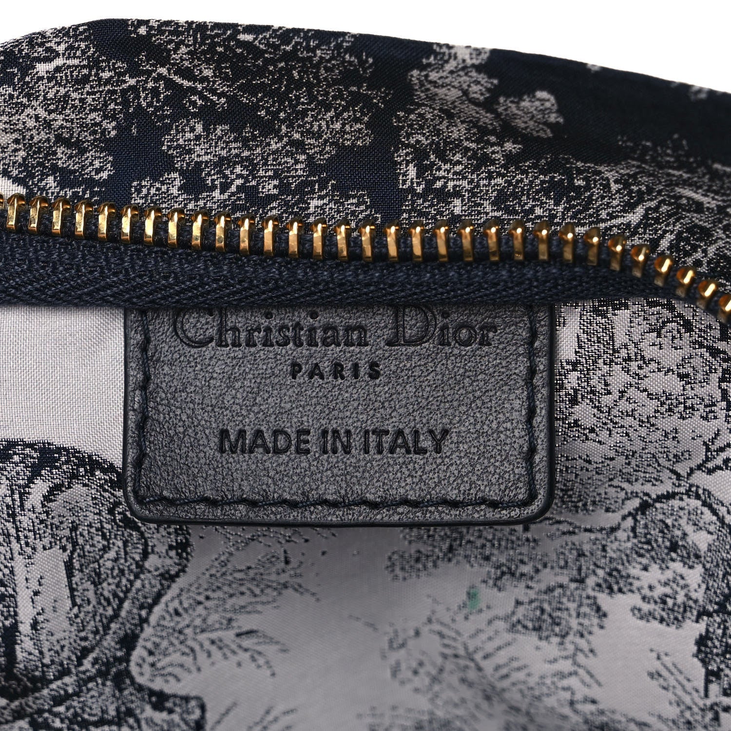 Christian Dior Embroidered Toile De Jouy Diortravel Zipped Pouch Blue 6 of 11
