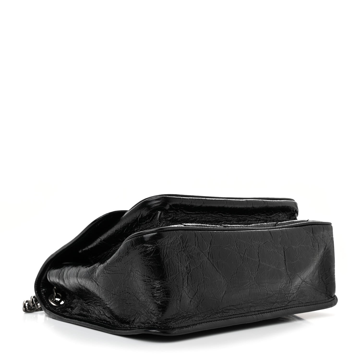 Saint Laurent Crinkled Calfskin Matelasse Monogram Medium Niki Chain Satchel Black 4 of 10