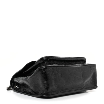 Saint Laurent Crinkled Calfskin Matelasse Monogram Medium Niki Chain Satchel Black 4 of 10