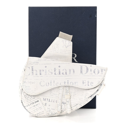 Christian Dior X DANIEL ARSHAM Grained Calfskin Newspaper Print Saddle Bag White 19 of 19