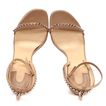 Christian Louboutin Kid Spiked So Me 100 Sandals 38.5 Nude 2 of 10