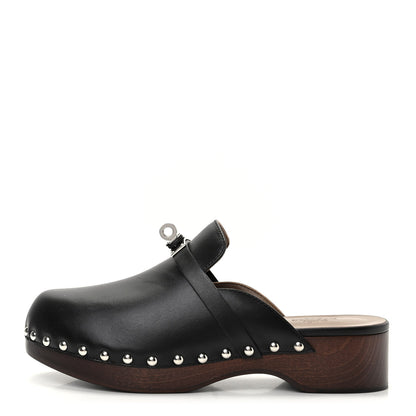 Hermes Calfskin Carlotta Mules 36 Black 1 of 11