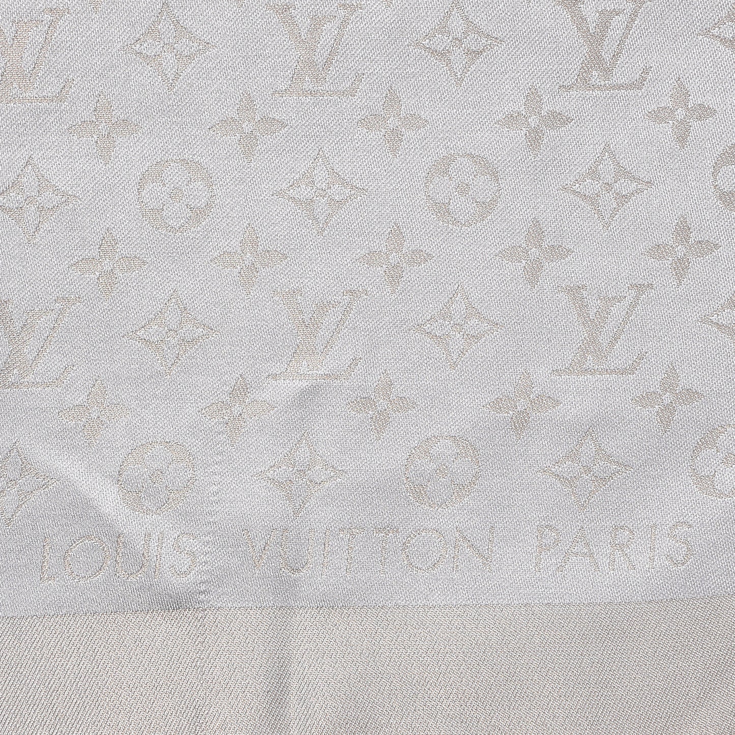 Silk Lurex Wool Monogram Shine Shawl Charcoal Greige