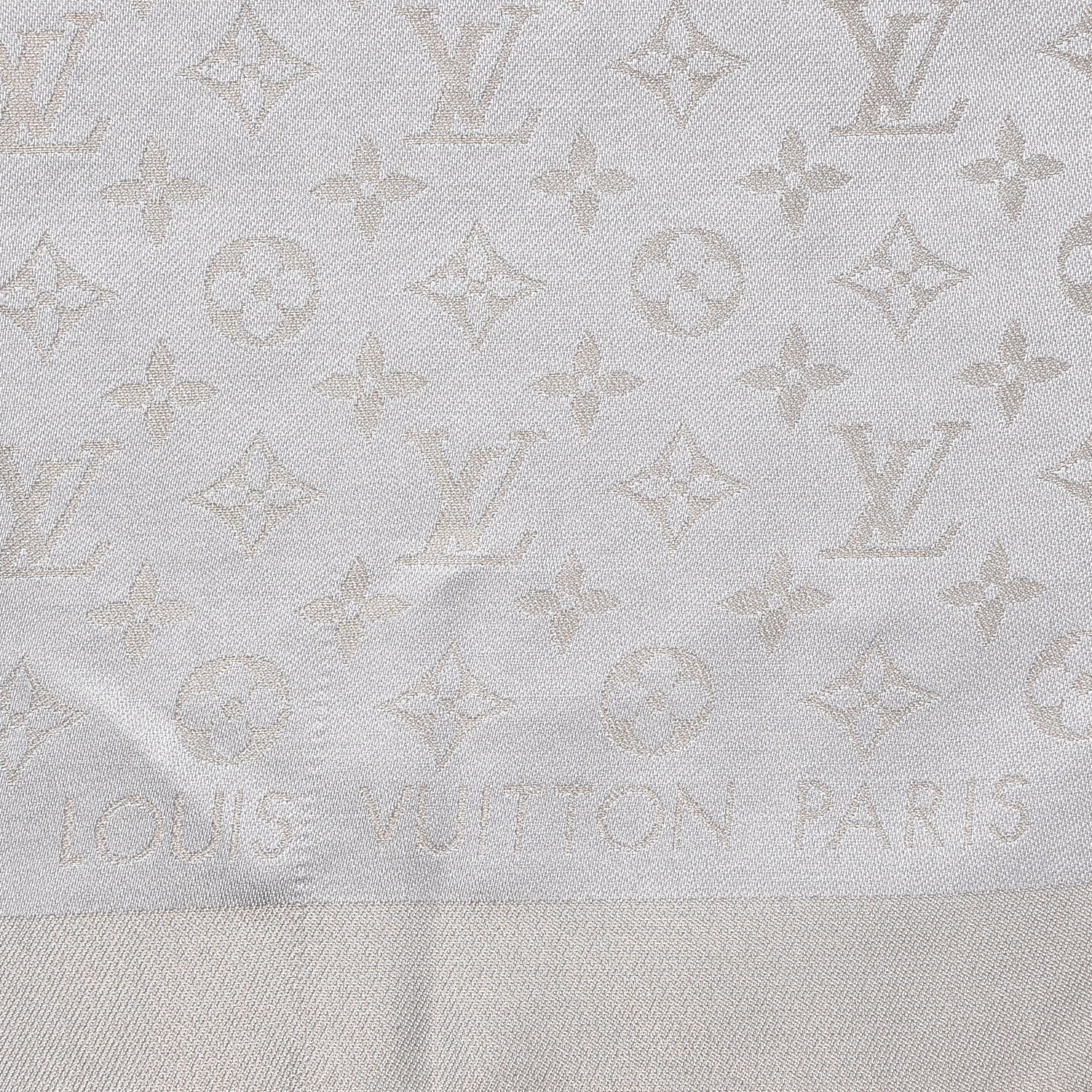 Louis Vuitton Silk Lurex Wool Monogram Shine Shawl Charcoal Greige 6 of 7