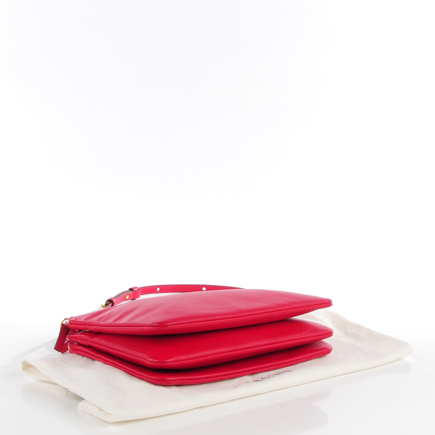 Lambskin Large Trio Crossbody Bag Fuchsia