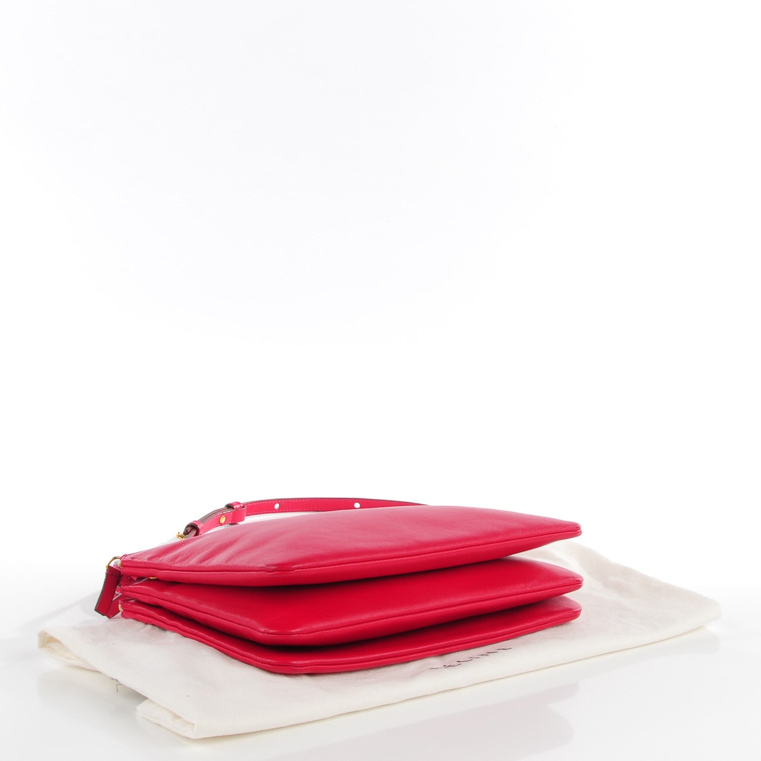 Celine Lambskin Large Trio Crossbody Bag Fuchsia 4 of 8
