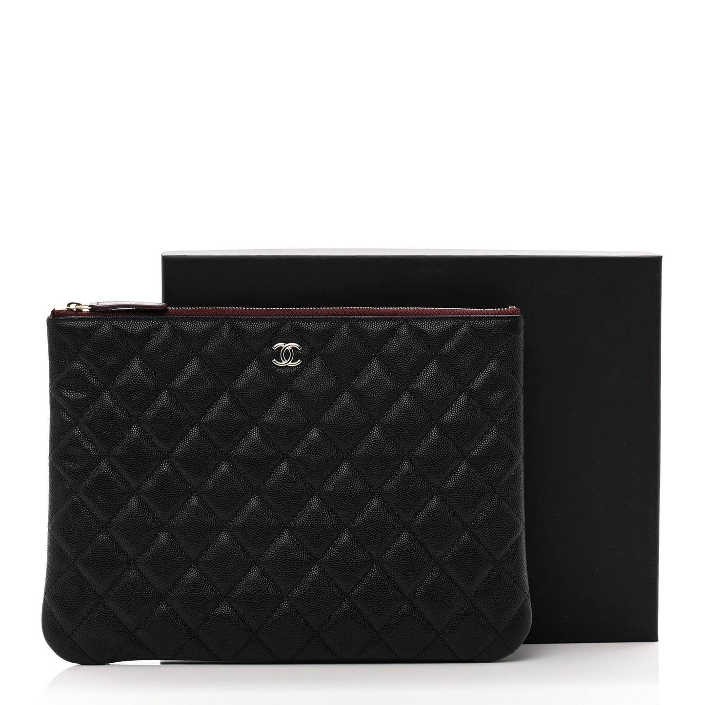 Caviar Quilted Medium Cosmetic Case Black