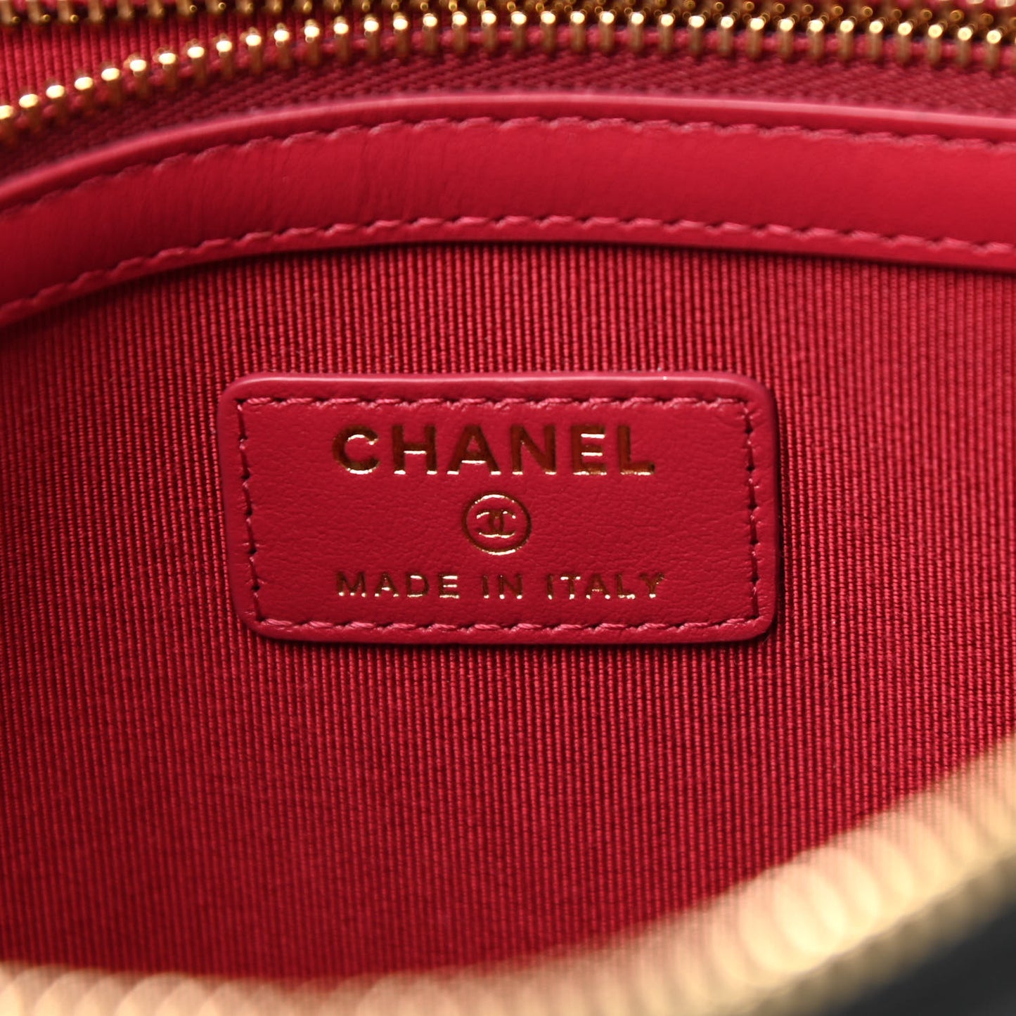 Goatskin Quilted Chanel 19 Pouch Black