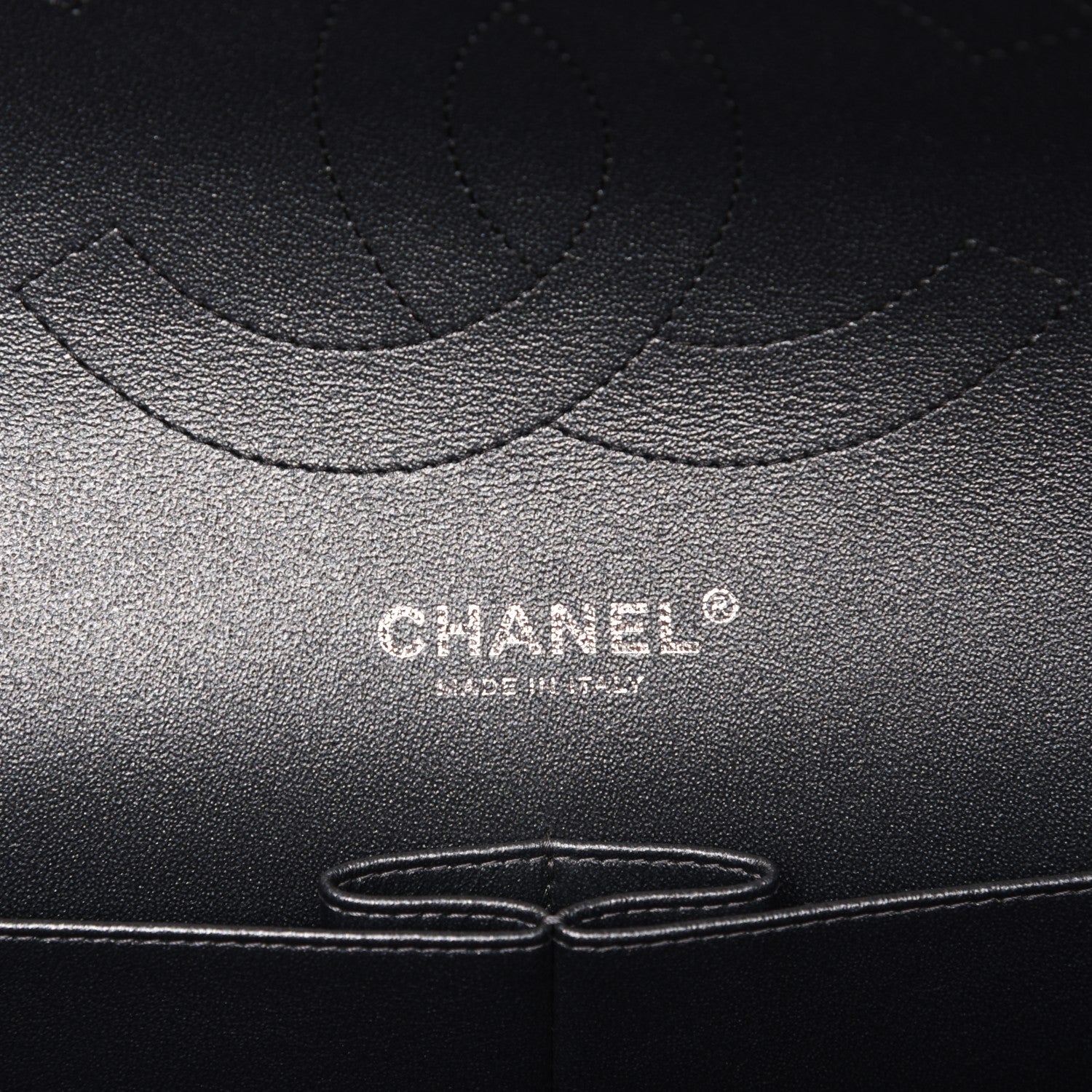 Chanel Metallic Caviar Chevron Quilted Jumbo Double Flap Black 6 of 9