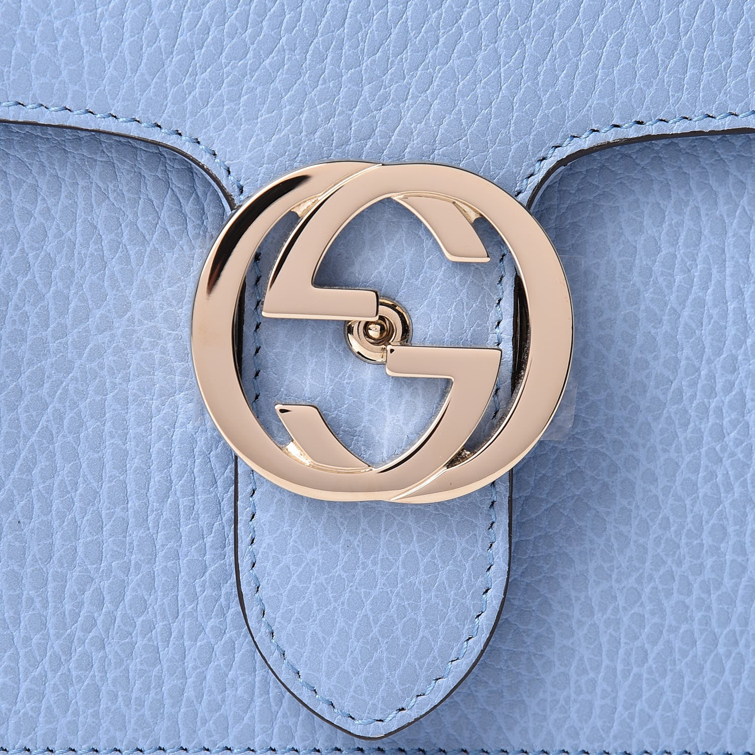 Gucci Dollar Calfskin Small Interlocking G Shoulder Bag Mineral Blue 8 of 10