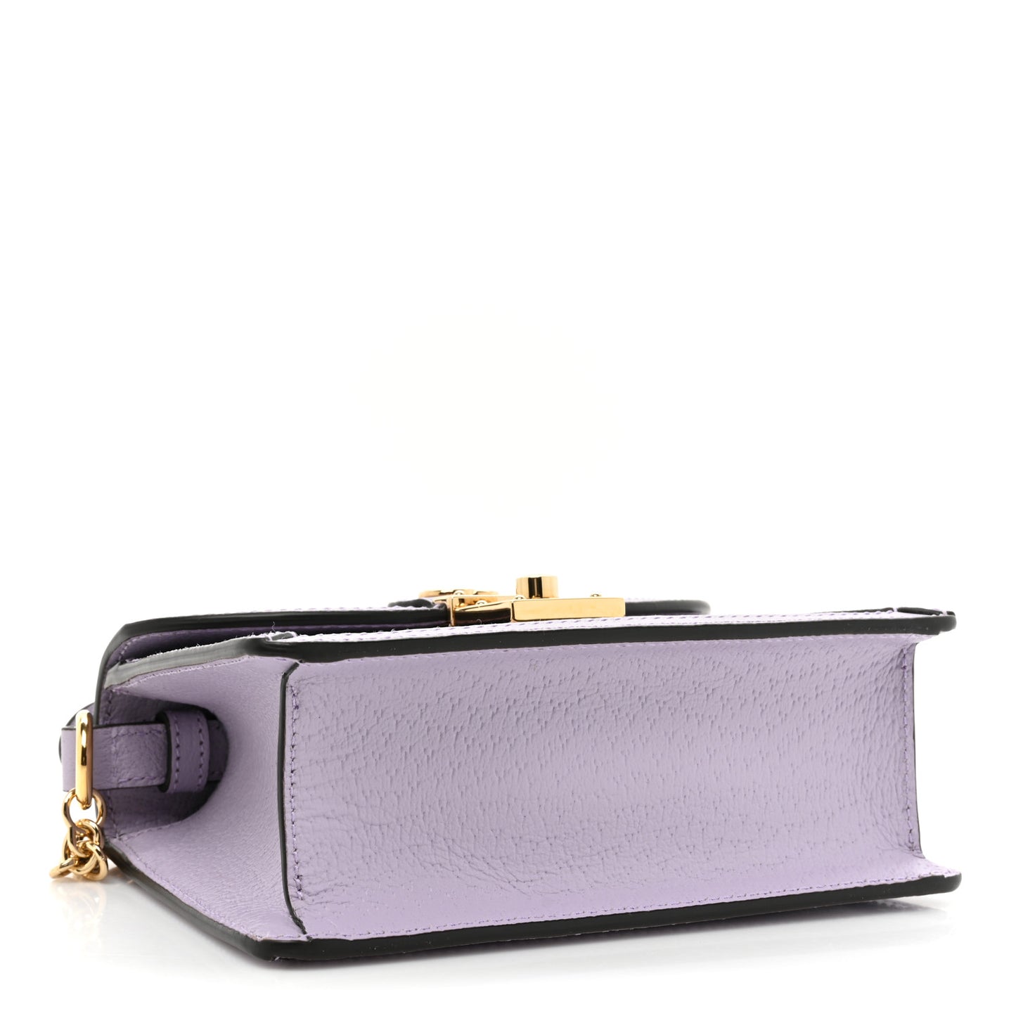 Textured Dollar Calfskin Mini Ophidia Padlock Top Handle Chain Shoulder Bag Senanque