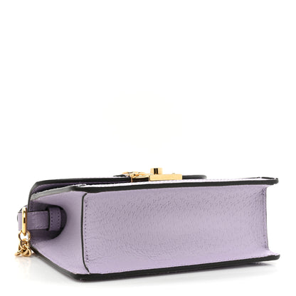 Gucci Textured Dollar Calfskin Mini Ophidia Padlock Top Handle Chain Shoulder Bag Senanque 4 of 10