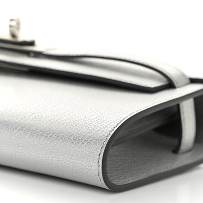 Hermes Metallic Chevre Chamkilight Kelly Wallet To Go Argent 10 of 11