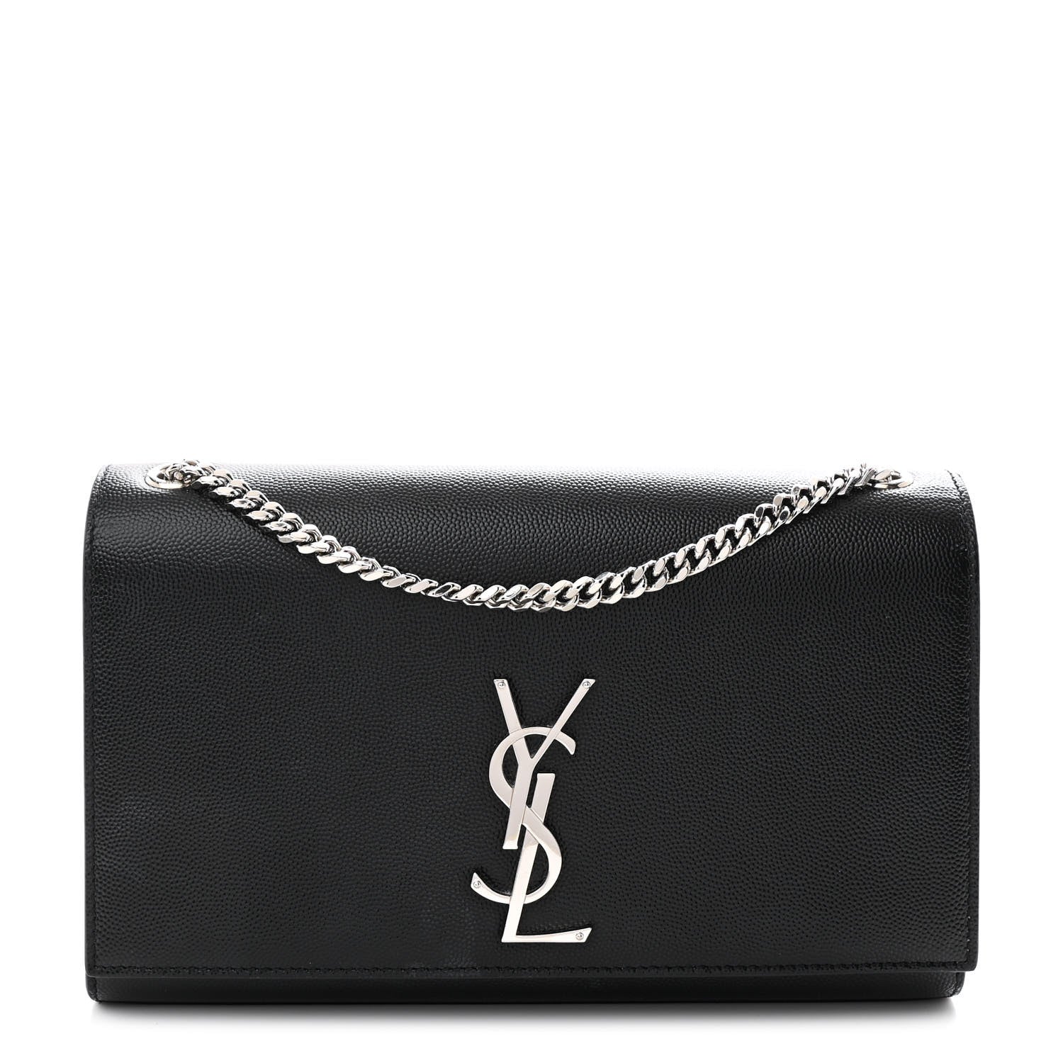 Saint Laurent Grain De Poudre Medium Classic Monogram Kate Satchel Black 1 of 10