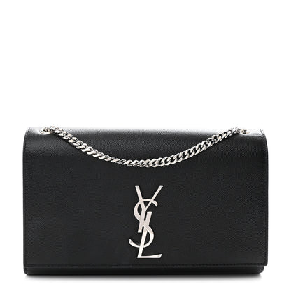 Saint Laurent Grain De Poudre Medium Classic Monogram Kate Satchel Black 1 of 10