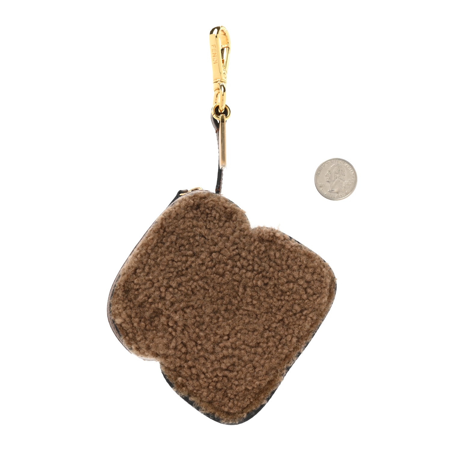 Fendi Shearling Toast Bag Charm Brown 1468144 – FASHIONPHILE