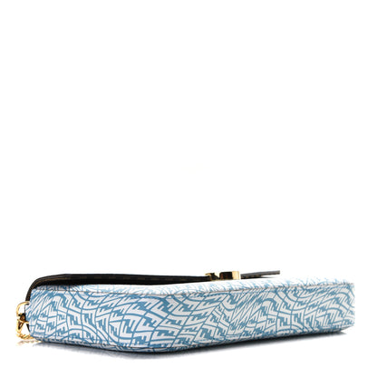 Fendi X SARAH COLEMAN Vitello Liberty Ceylon F is Fendi Micro FF Vertigo Embossed Envelope Wallet on Chain with Pouches Cyber Blue White 3 of 7