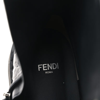 Fendi Nappa FF Embossed Womens Biker Boots 38.5 Black 6 of 7