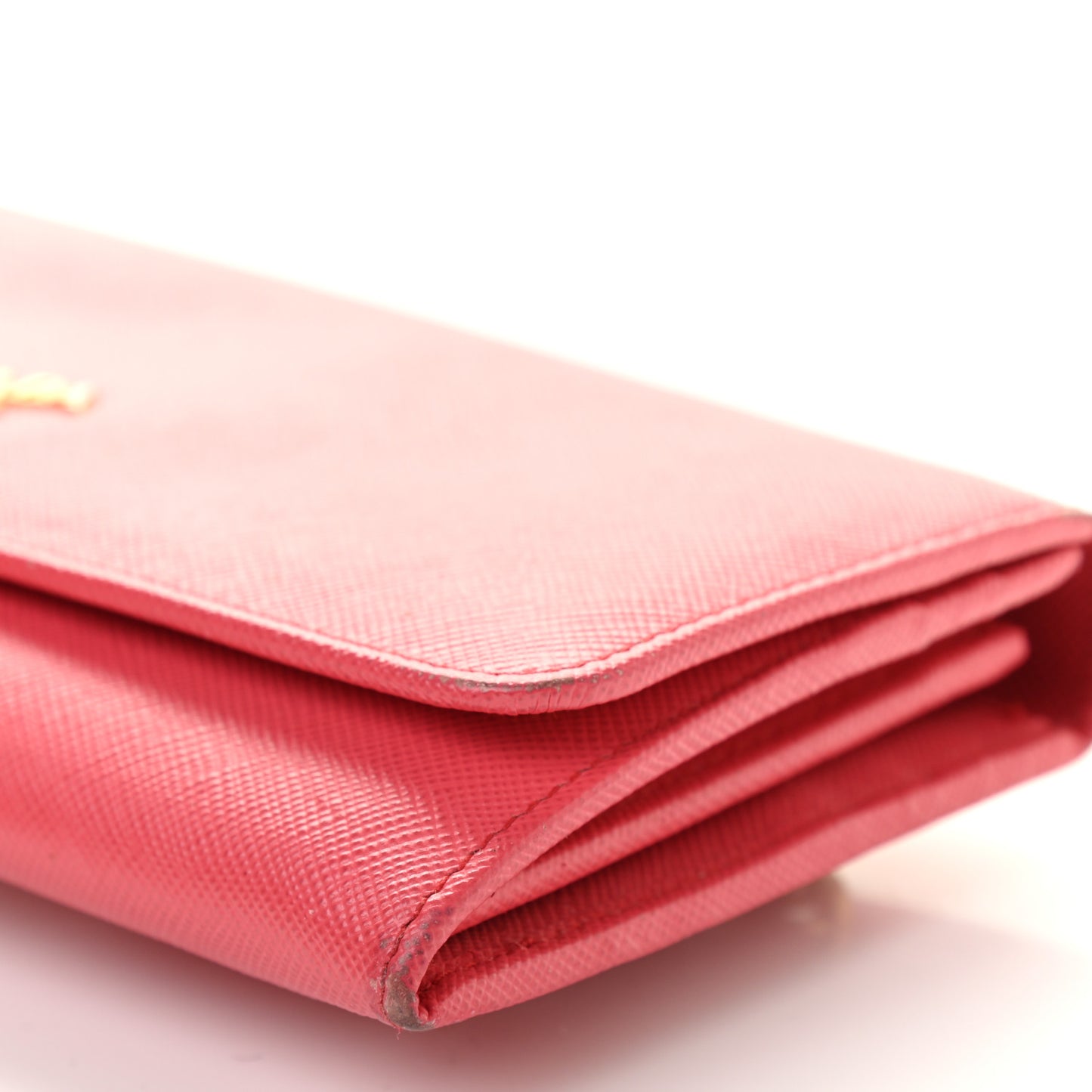 Saffiano Metal Continental Flap Wallet Fragola