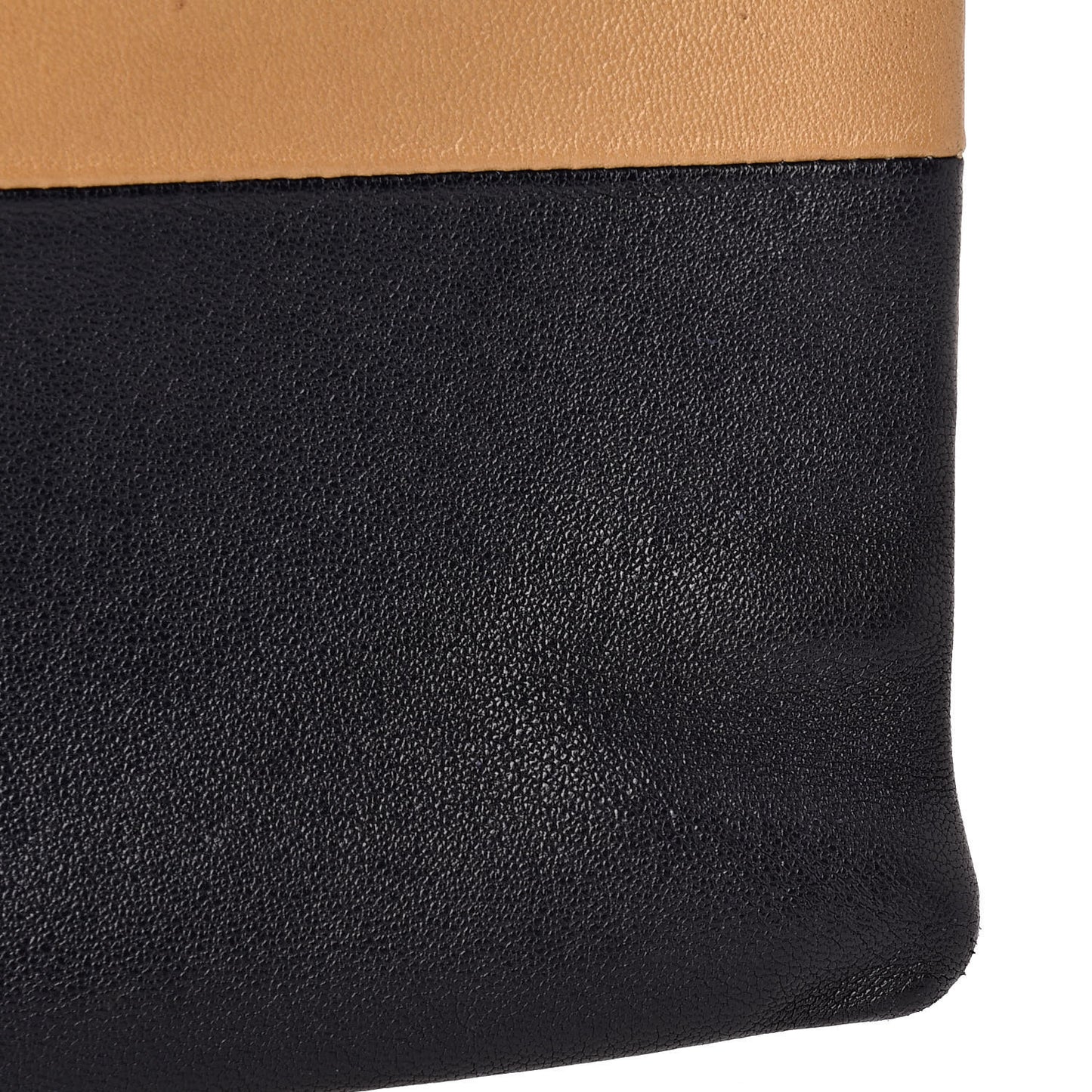 Lambskin Bi-Color Solo Clutch Pouch Nude