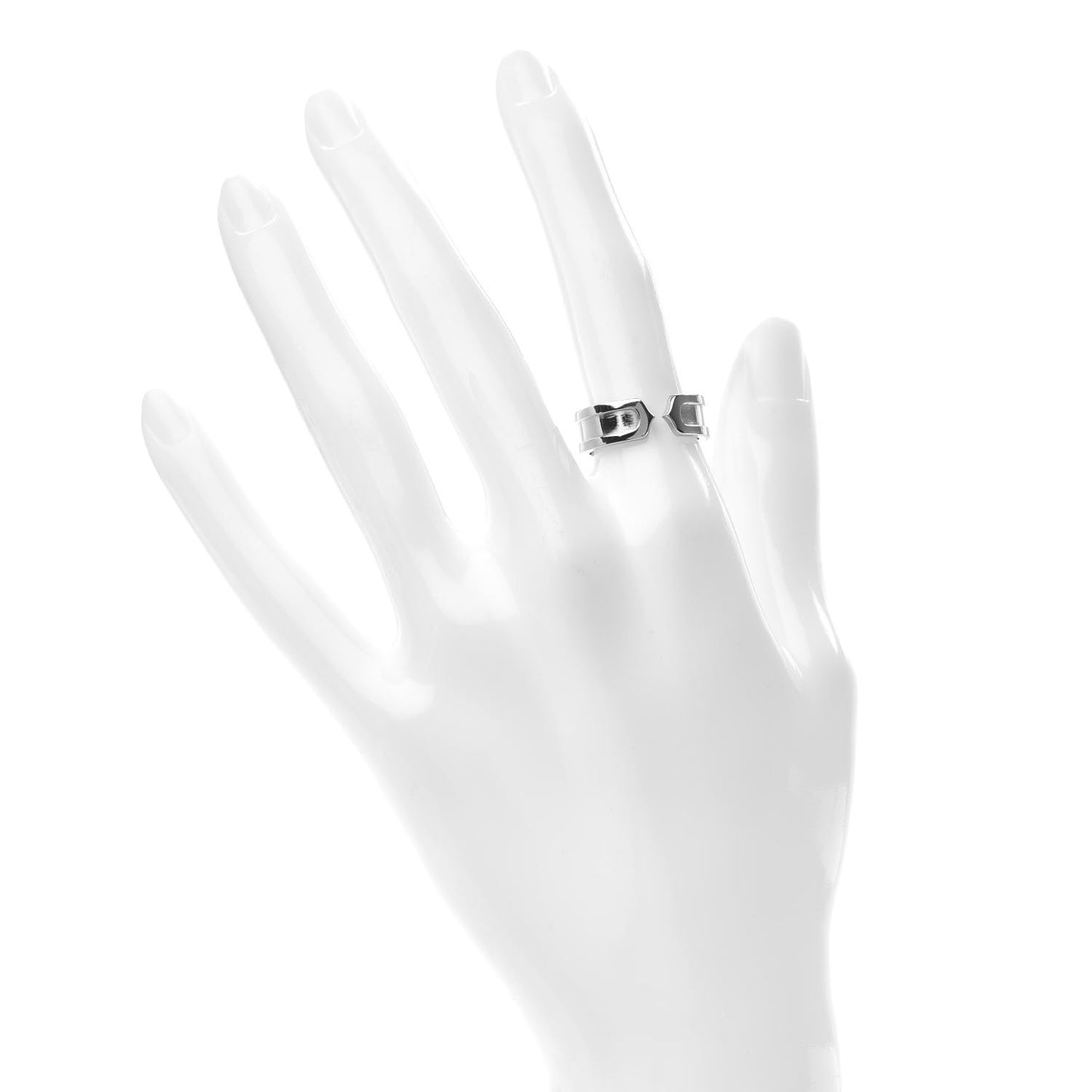 18K White Gold 6.5mm C De Ring 52 6