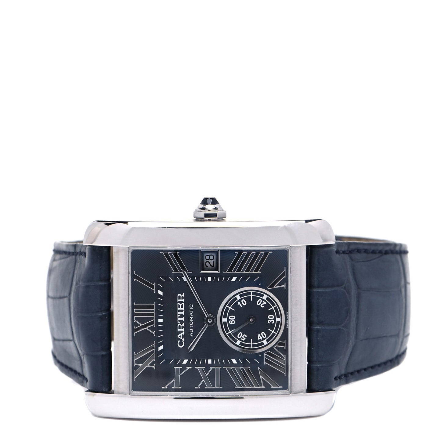Stainless Steel Alligator 34mm Tank MC Automatic Watch Black