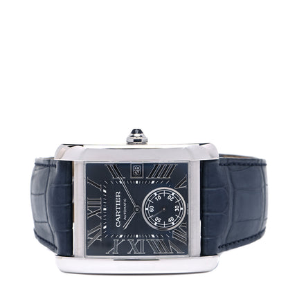Cartier Stainless Steel Alligator 34mm Tank MC Automatic Watch Black 2 of 4