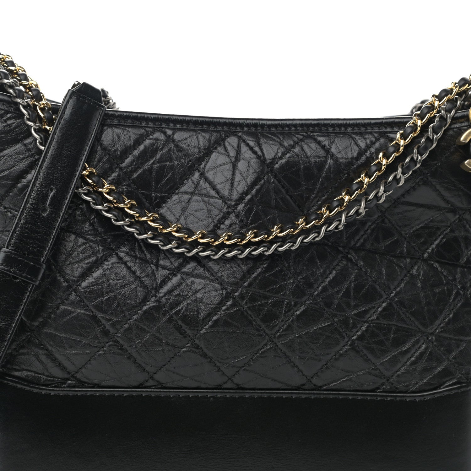 Chanel Aged Calfskin Quilted Medium Gabrielle Hobo Black 8 of 10