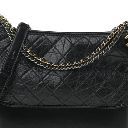 Chanel Aged Calfskin Quilted Medium Gabrielle Hobo Black 8 of 10