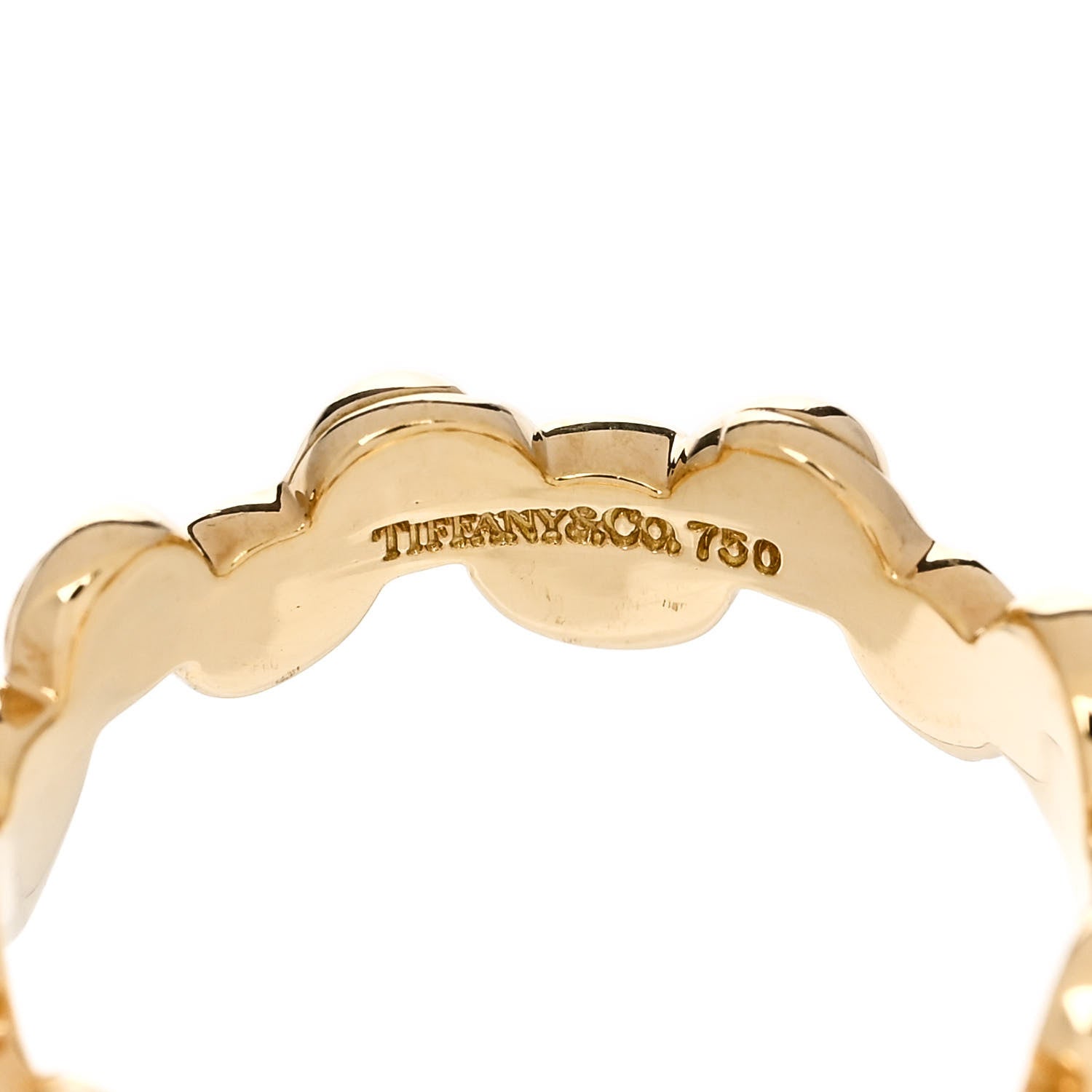 Tiffany 18K Yellow Gold Rosebud Band Ring 56 7.5 4 of 5
