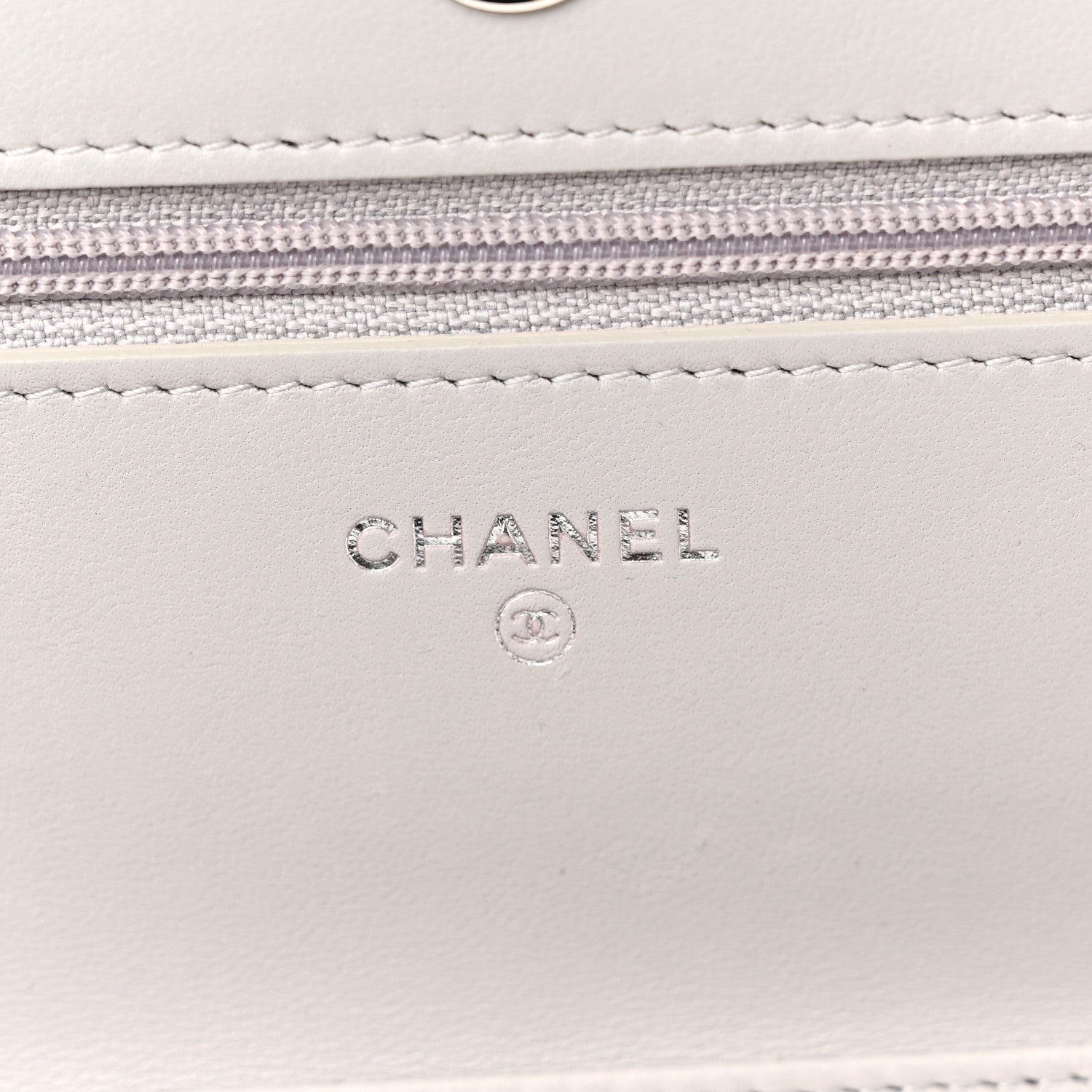 Chanel Lambskin Quilted Wallet On Chain WOC Grey 6 of 12