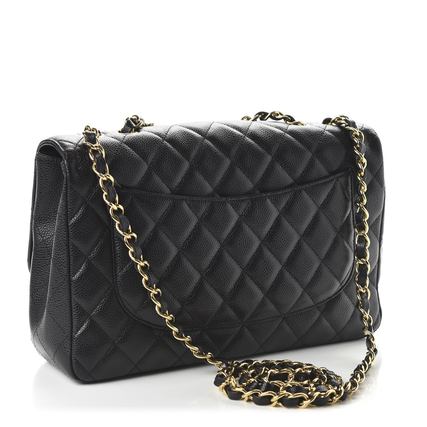 Caviar Quilted Jumbo Single Flap Black