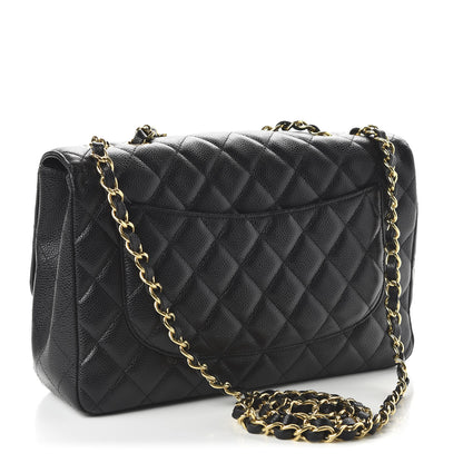 Chanel Caviar Quilted Jumbo Single Flap Black 3 of 11