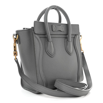 Celine Drummed Calfskin Nano Luggage Kohl 3 of 12