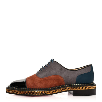Christian Louboutin Calf Hair Suede Chain Trim Womens Latcho Oxfords 36 Multicolor 1 of 7