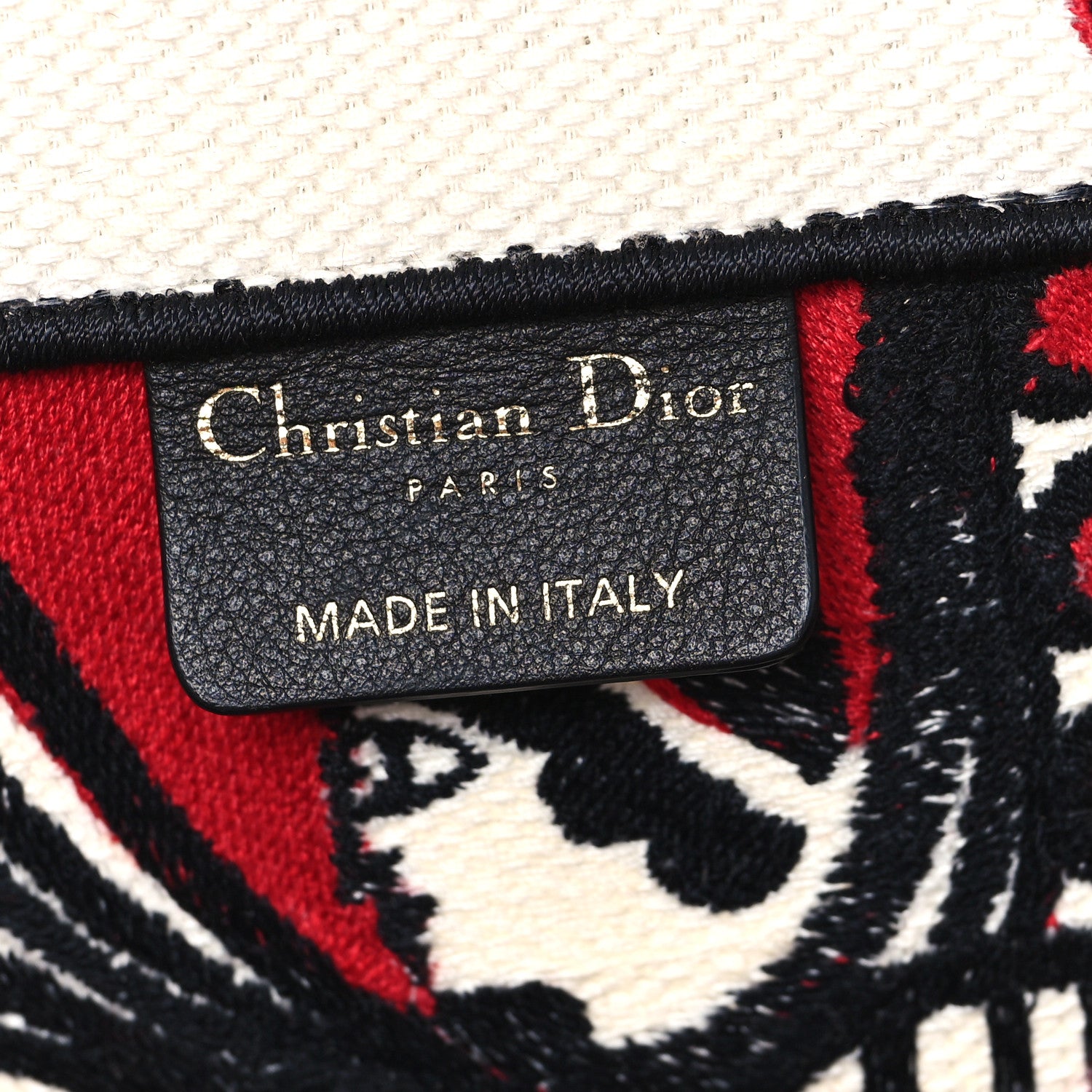 Christian Dior Canvas Embroidered Medium Cupidon Book Tote Latte Multicolor 6 of 14