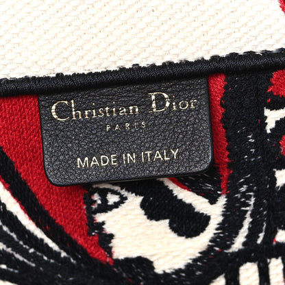 Christian Dior Canvas Embroidered Medium Cupidon Book Tote Latte Multicolor 6 of 14