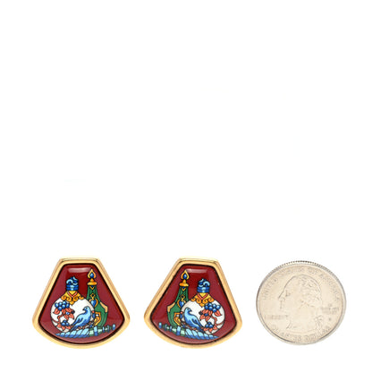 Hermes Printed Enamel Clip On Earrings 2 of 4