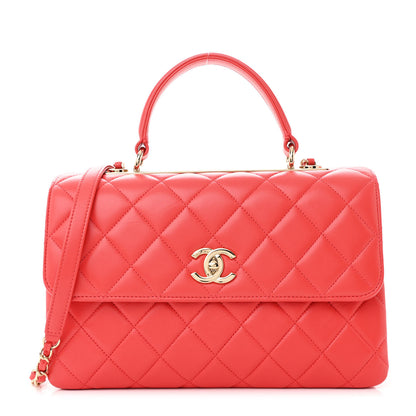 Chanel Lambskin Quilted Medium Trendy CC Flap Dual Handle Bag Bright Pink 1 of 16