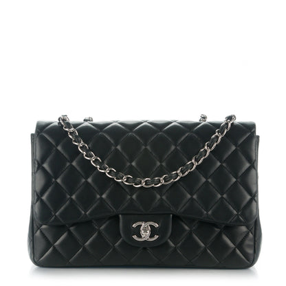 Chanel Lambskin Quilted Jumbo Single Flap Black 1 of 9