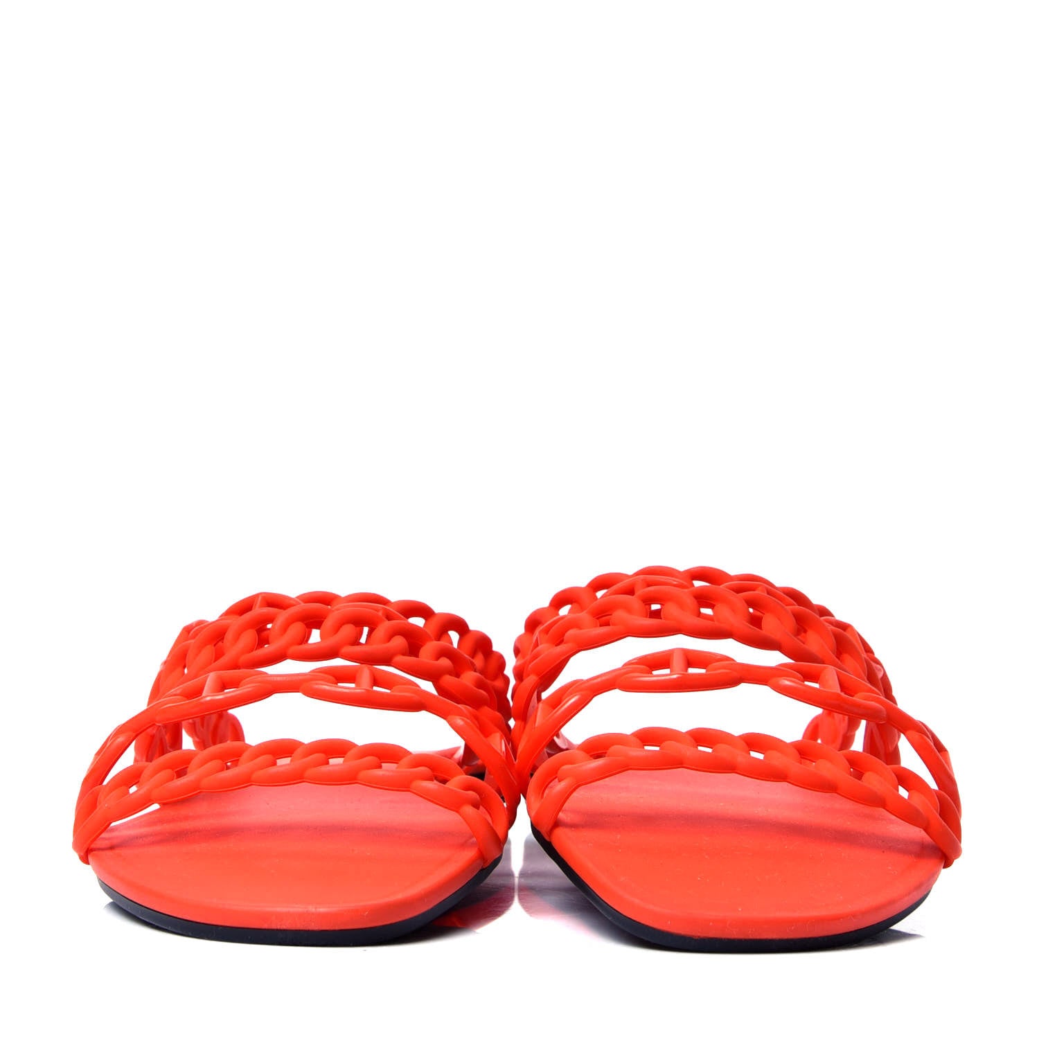 Hermes Rubber Chaine d'Ancre Nude Sandals 40 Pavot 2 of 5