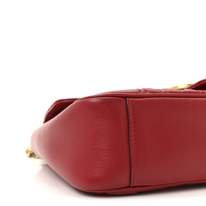 Gucci Calfskin Matelasse Small GG Marmont Shoulder Bag Hibiscus Red 9 of 10