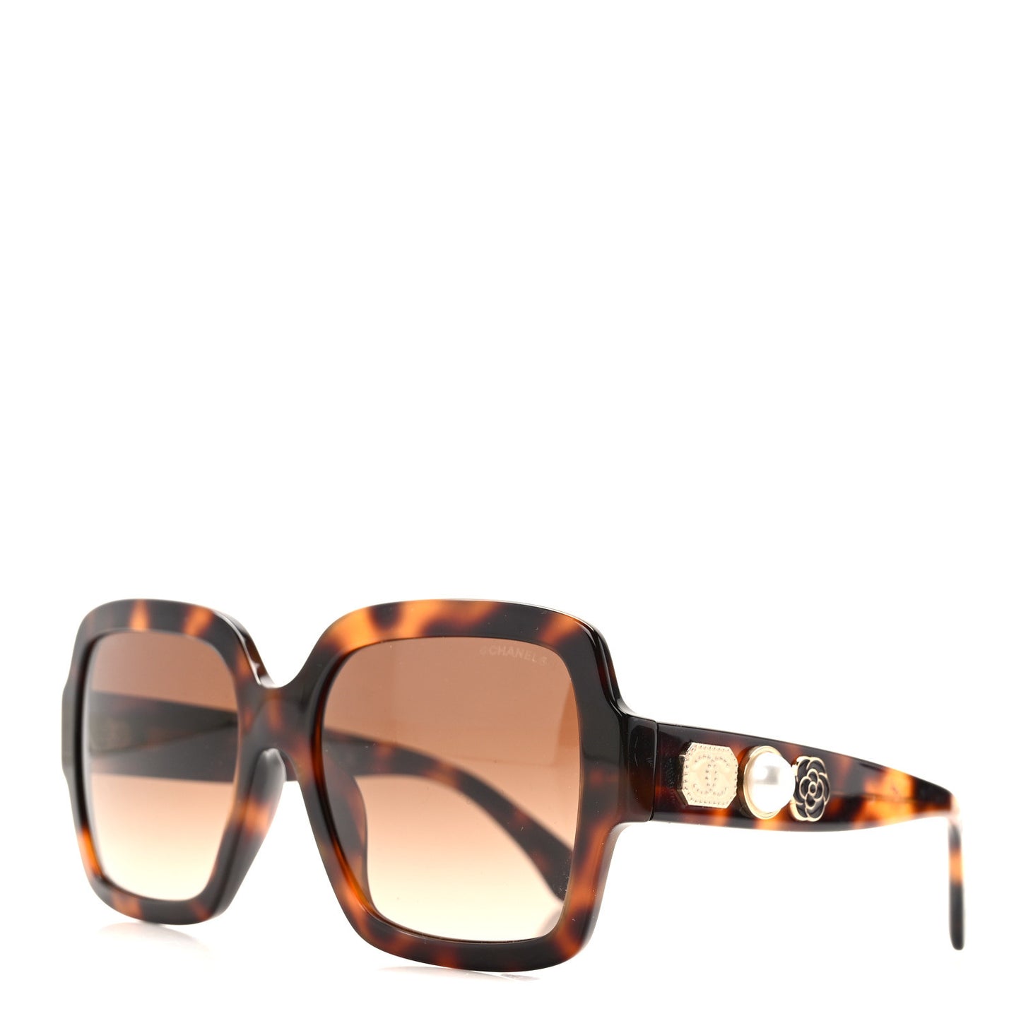 Acetate Charms Pearl Square Sunglasses 5479-A Tortoise