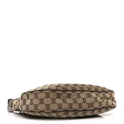 Gucci Monogram Web Medium Half Moon Hobo Dark Brown 4 of 11
