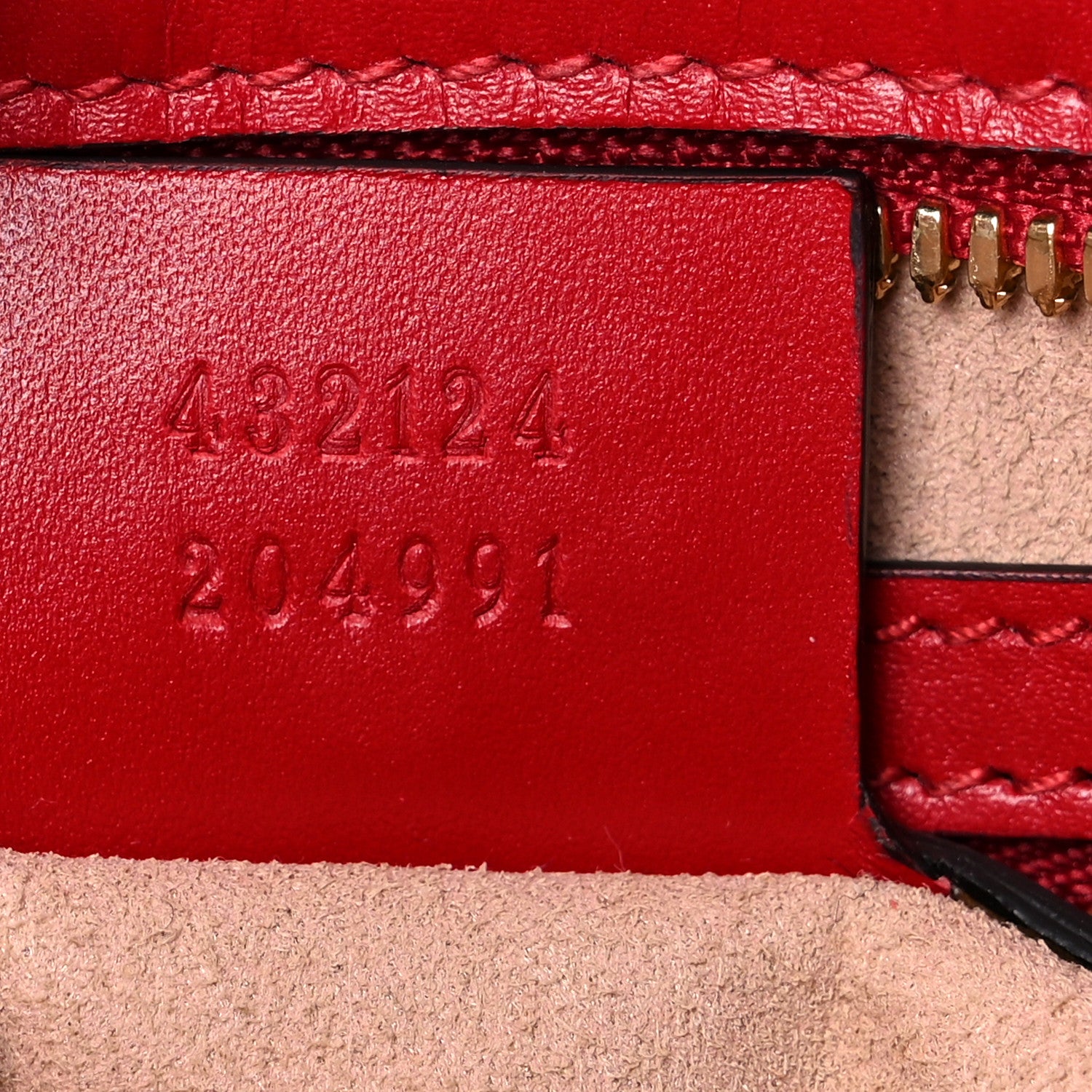 Gucci Guccissima Small Zippered Bucket Tote Hibiscus Red 7 of 20