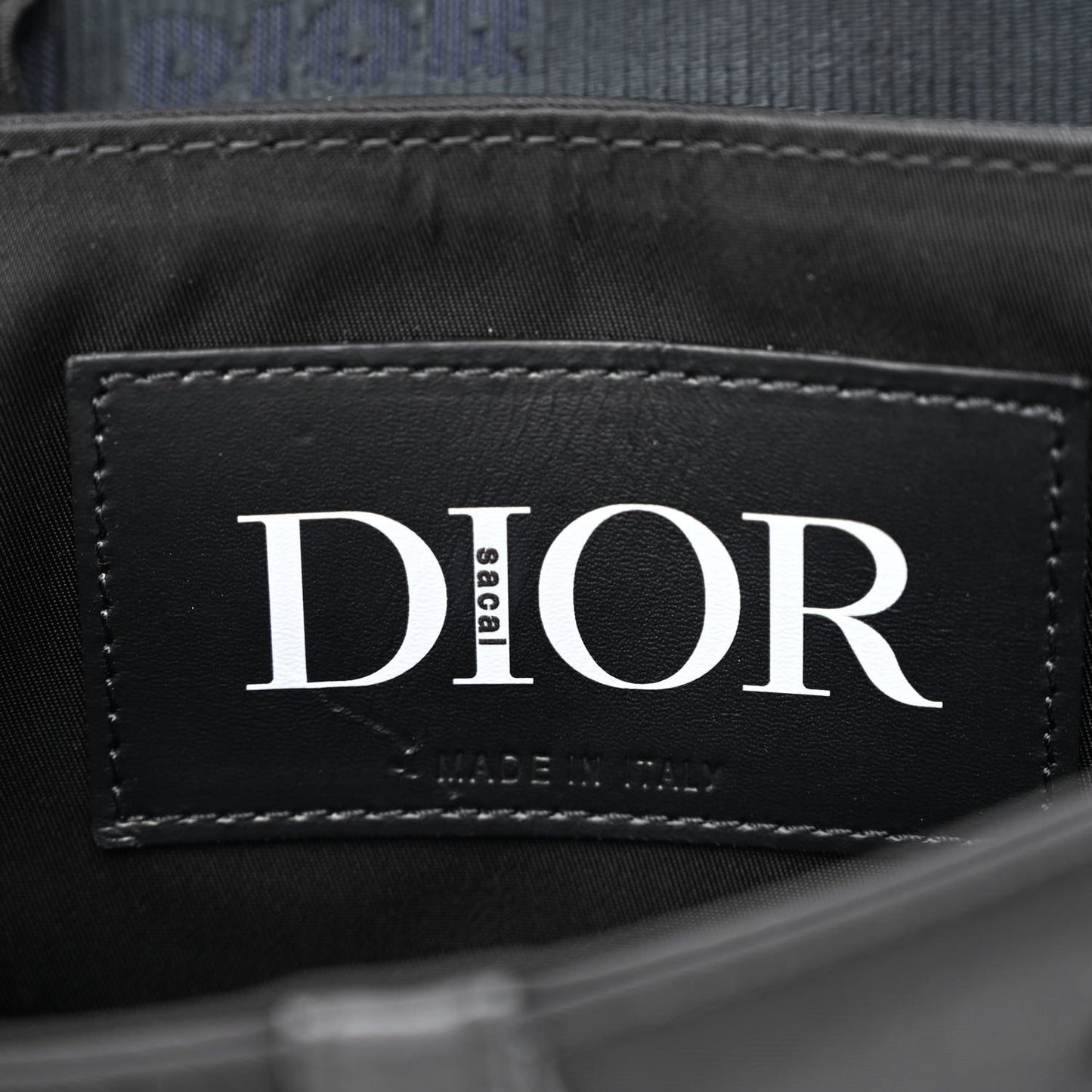 X SACAI Grained Calfskin Technical Fabric Mens Saddle Bag Black